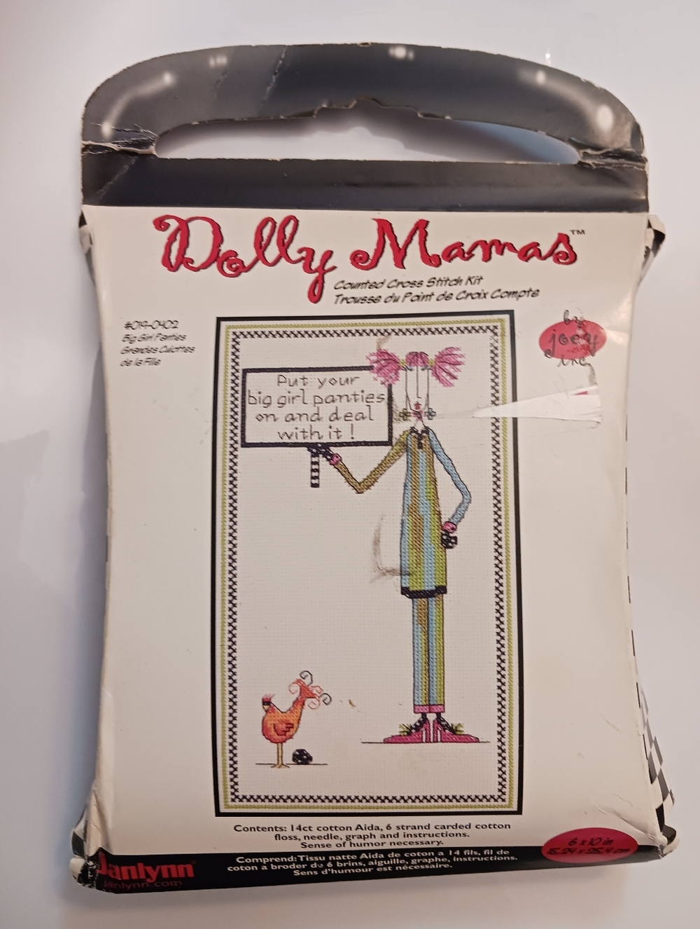 Y2K 2005 Janlynn DOLLY MAMAS Counted Cross Stitch Kit Big Girl Panties New Open